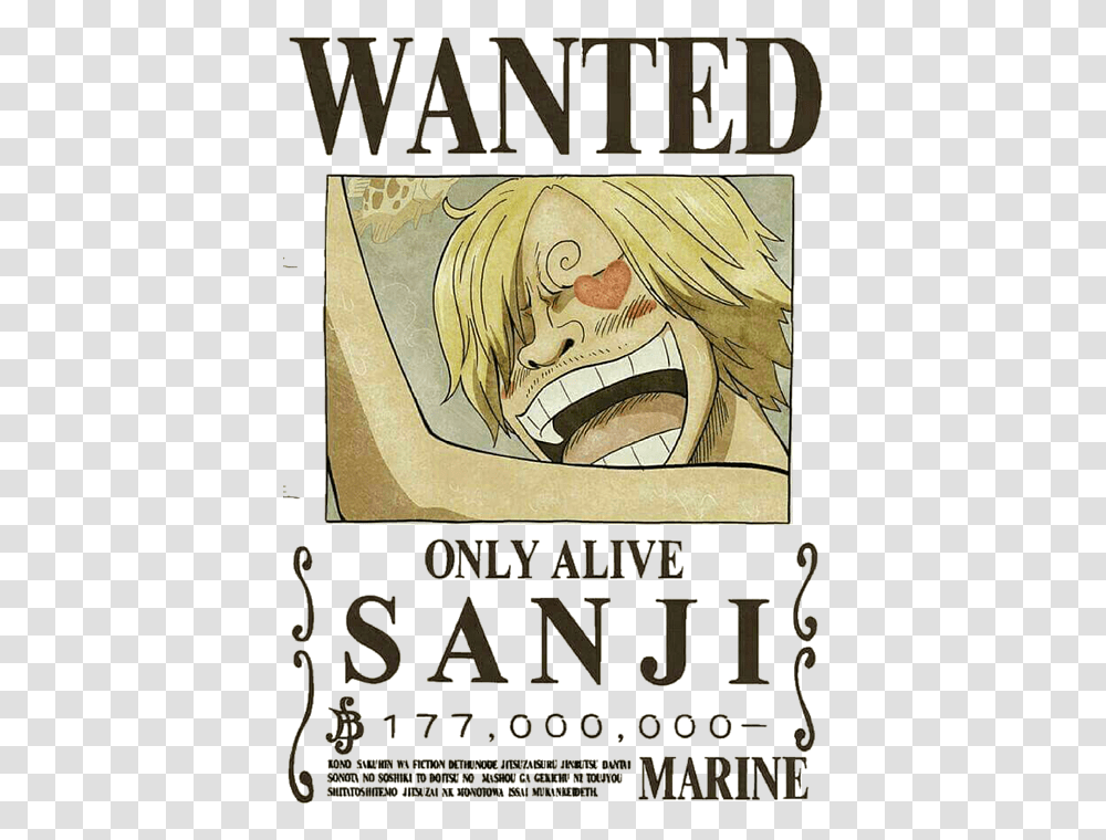 Vinsmoke Sanji Wanted Poster, Advertisement, Book, Mammal, Animal Transparent Png