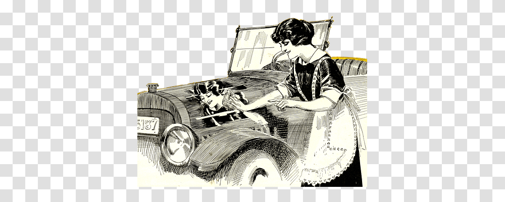 Vintage Transport, Person, Drawing Transparent Png