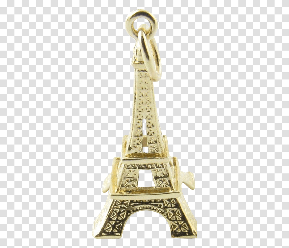 Vintage 14 Karat Yellow Gold Eiffel Tower Charm Keychain, Monument, Architecture, Building, Wedding Cake Transparent Png