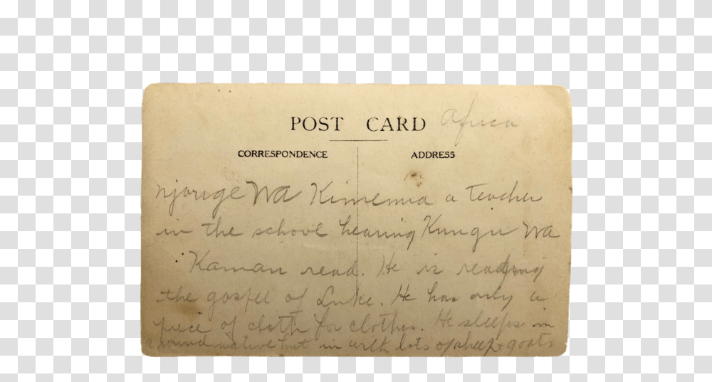 Vintage 1920s African School Teacher Student Missionary Handwriting, Book, Envelope, Mail Transparent Png