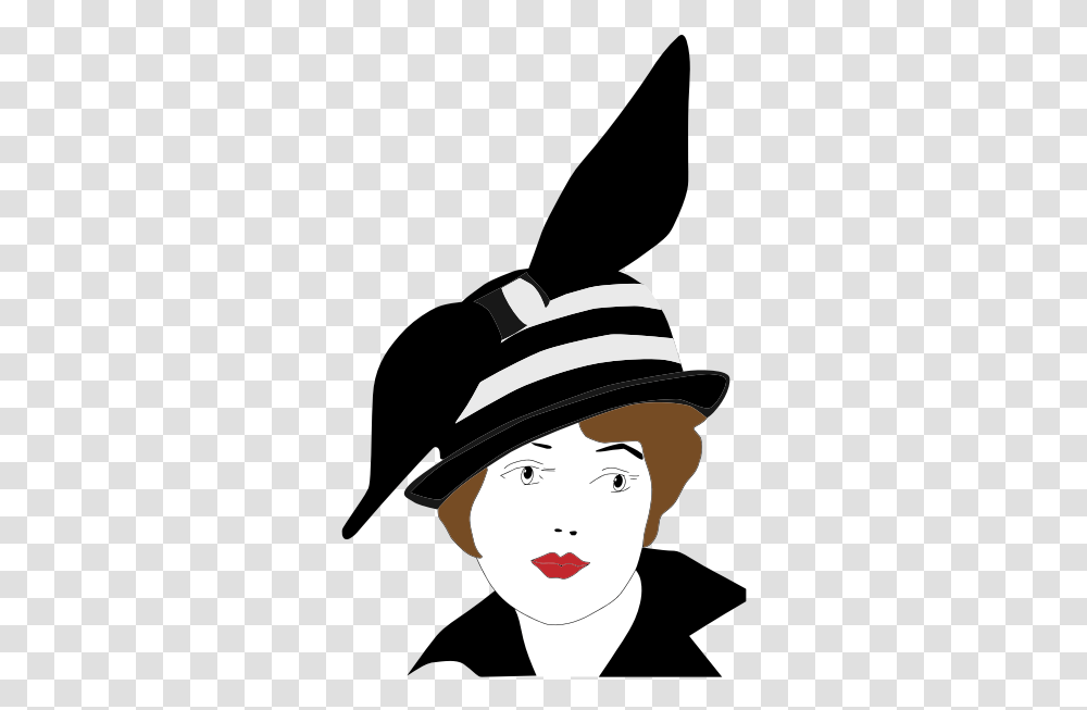 Vintage 1920s Woman Black And White Vintage Women Hat, Performer, Person, Face Transparent Png