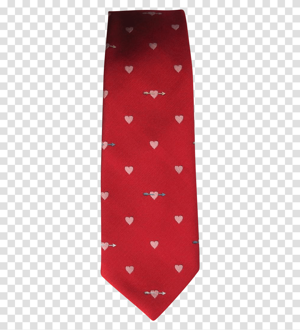 Vintage 1960quots Jacquard Tie In Red With Heart And Arrow Heart, Rug, Plant Transparent Png