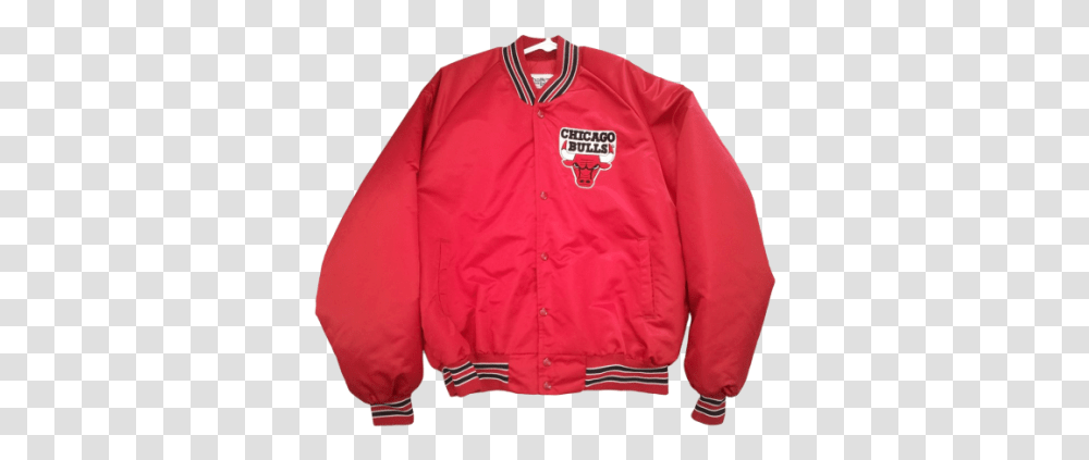 Vintage 80's Chalk Line Chicago Bulls Satin Jacket By Sweatshirt, Clothing, Apparel, Coat, Sweater Transparent Png