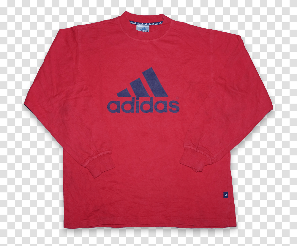Vintage Adidas Logo Sweater Large Font, Clothing, Apparel, Sleeve, T-Shirt Transparent Png