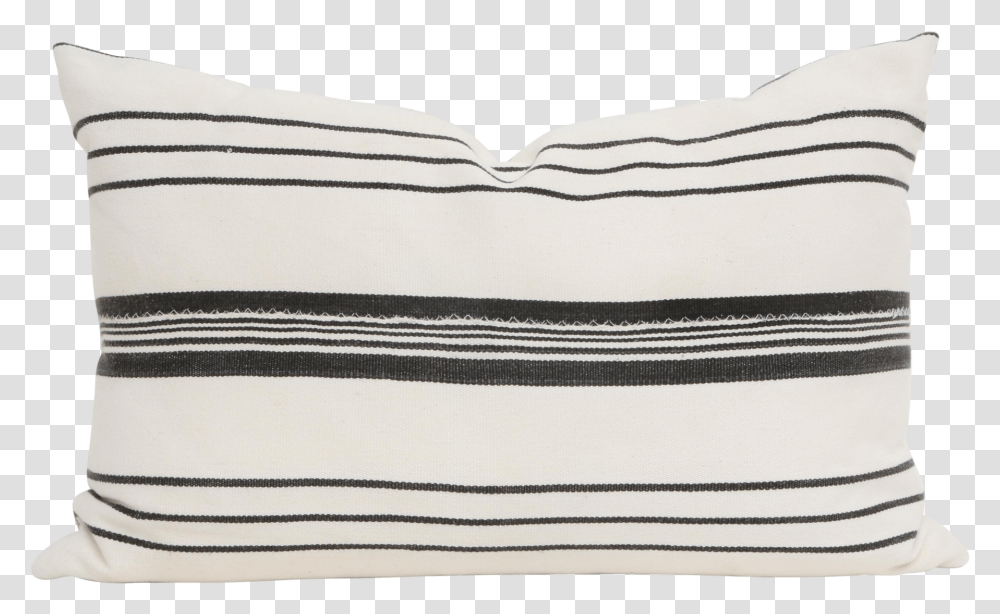 Vintage African Mudcloth Pillow Striped Lumbar Black Black And White Striped Pillow, Cushion, Rug, Blanket Transparent Png