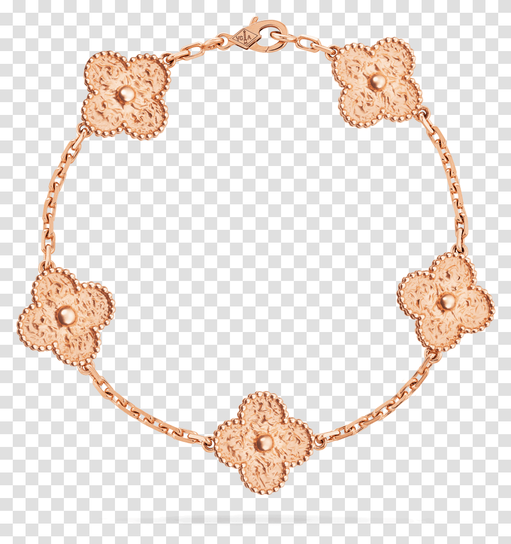 Vintage Alhambra Bracelet 5 Motifs Van Cleef Rose Gold Bracelet, Accessories, Accessory, Jewelry Transparent Png