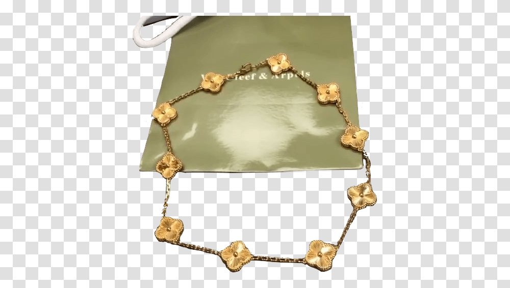Vintage Alhambra Necklace 10 Motifs In Guilloche Van Cleef Necklace 10 Motif Gold, Bracelet, Jewelry, Accessories, Accessory Transparent Png