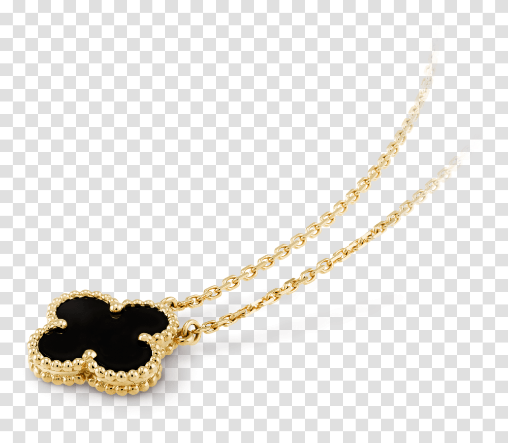 Vintage Alhambra Pendant Van Cleef Necklace Black, Jewelry, Accessories, Accessory, Chain Transparent Png