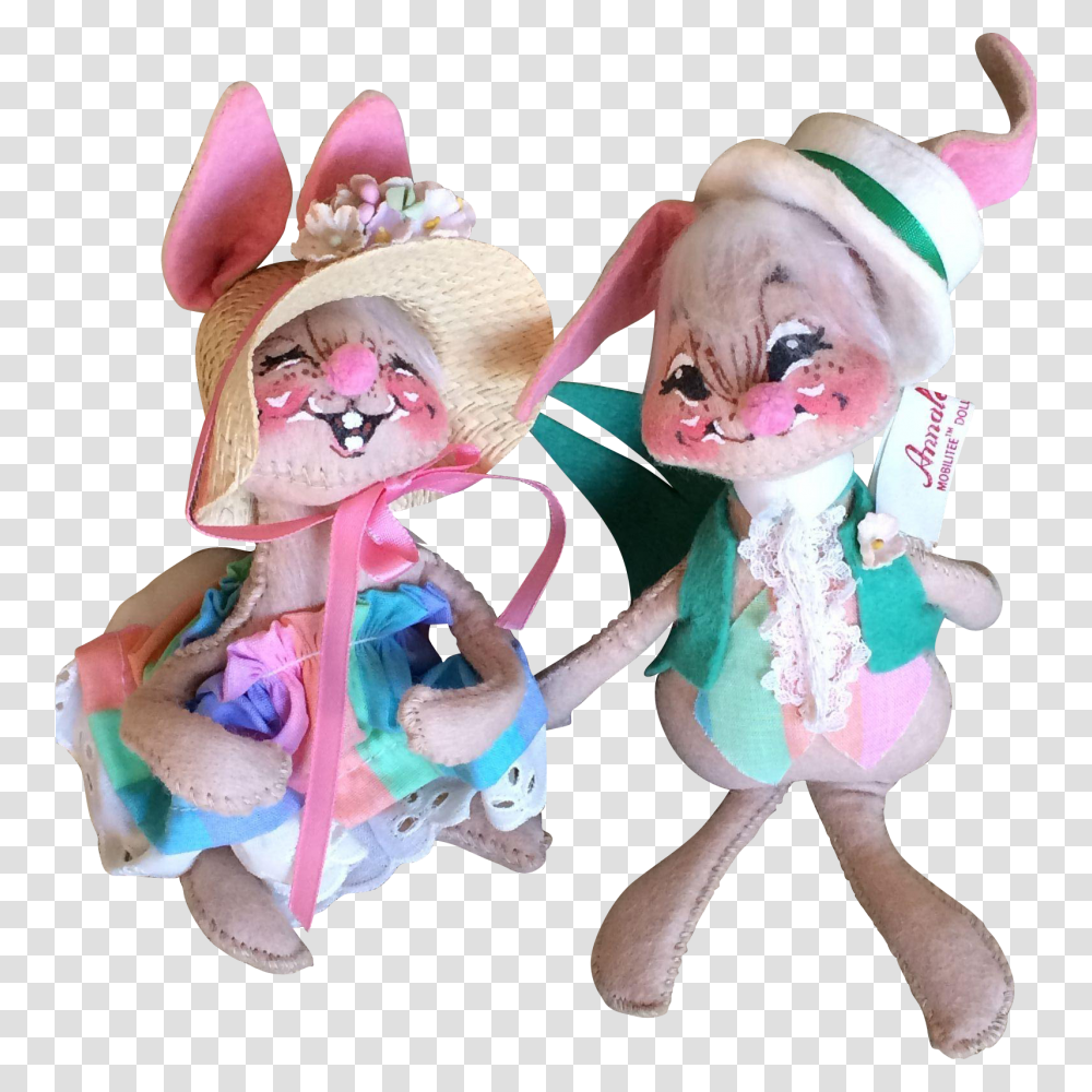 Vintage Annalee Mr And Mrs Easter Bunny Dolls Darling Dolls, Toy, Person, Human, Barbie Transparent Png