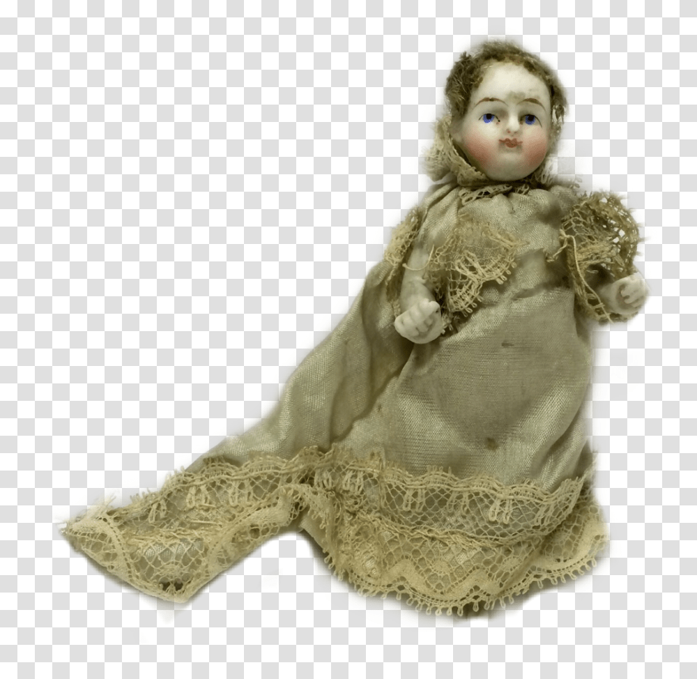 Vintage Antique Doll Babydoll Dolly Bisque Porcelaindoll Barbie, Apparel, Long Sleeve, Figurine Transparent Png