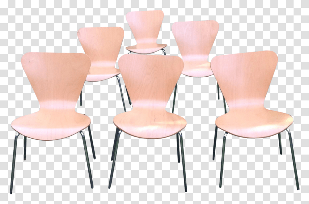 Vintage Arne Jacobsen Style Chairs Chair, Furniture, Table, Wood Transparent Png