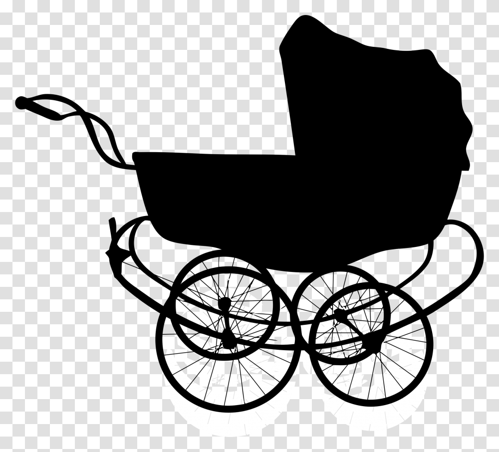 Vintage Baby Carriage Silhouette Clip Arts Baby Carriage Silhouette, Stencil, Sphere, Wheel, Machine Transparent Png