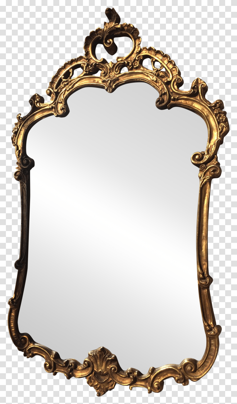 Vintage Baroque Gilt Framed Mirror Old Background Mirror Transparent Png