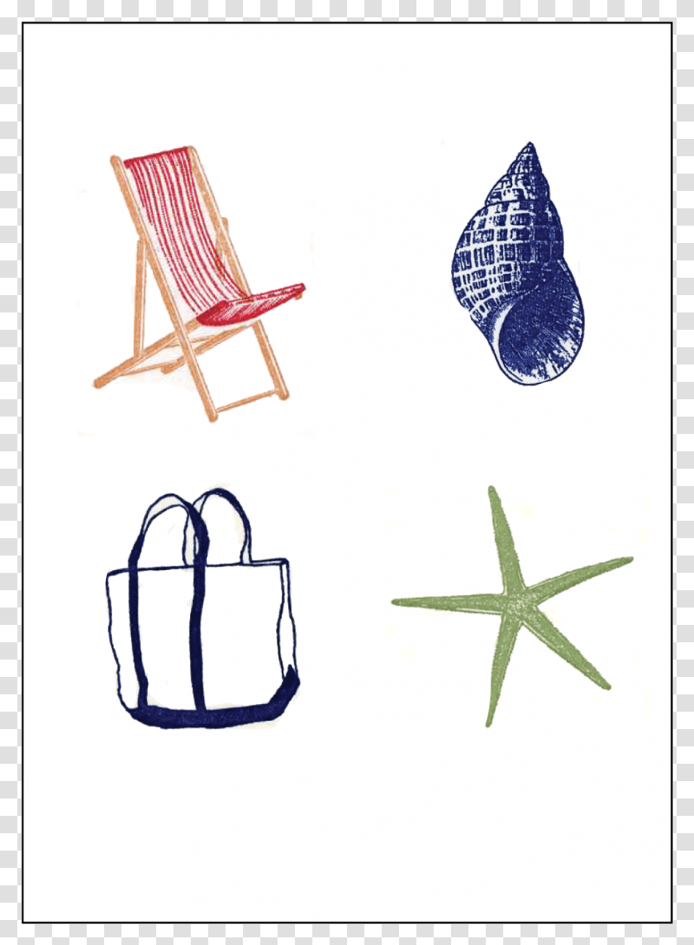 Vintage Beach Chair, Furniture, Bag, Sea Life, Animal Transparent Png