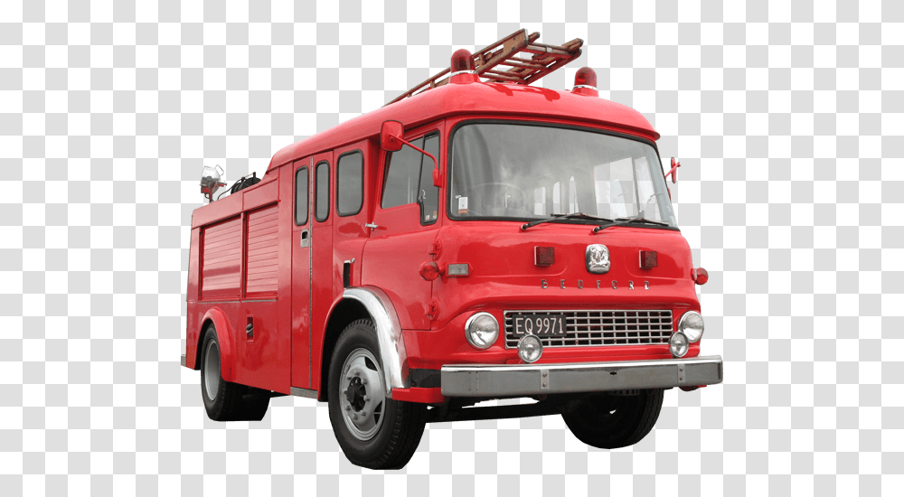 Vintage Bedford Fire Engine Image Bedford Fire Truck, Vehicle, Transportation, Person, Human Transparent Png