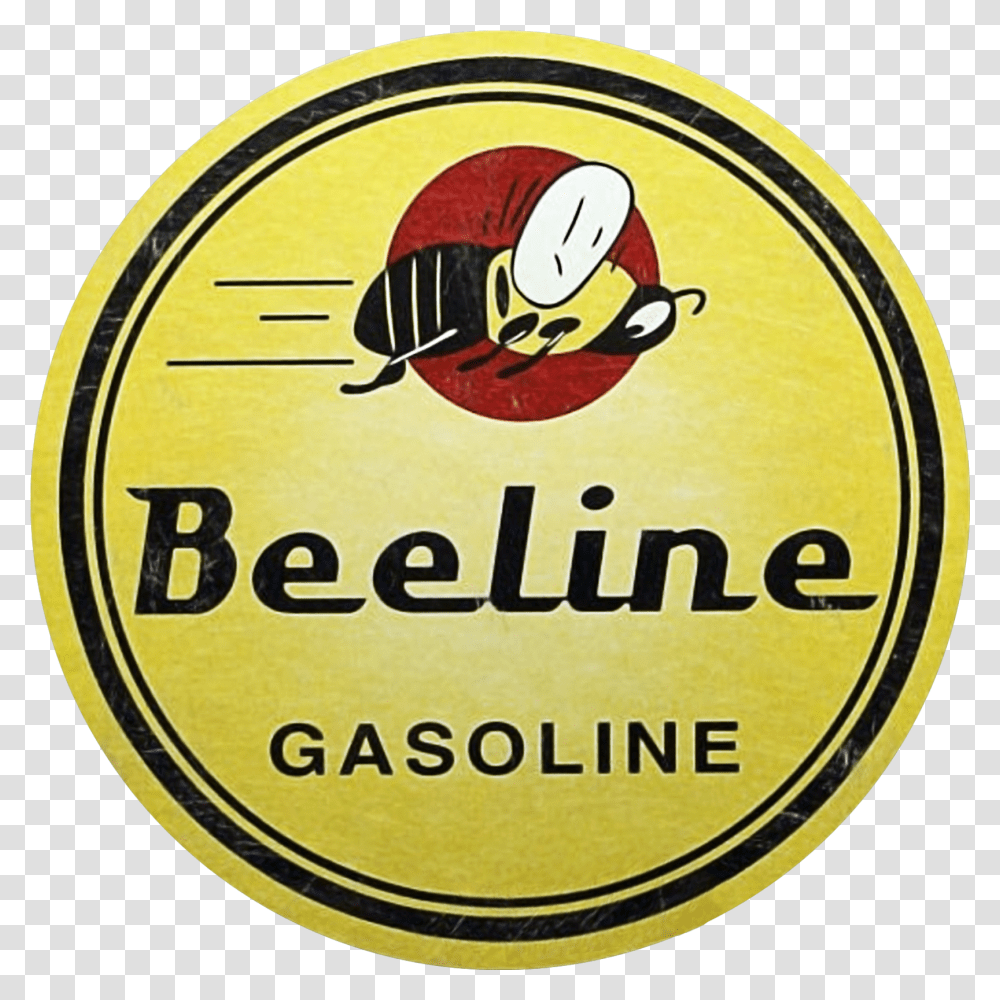 Vintage Beeline Gasline Sign Beeline Gasoline Logo, Word, Trademark Transparent Png