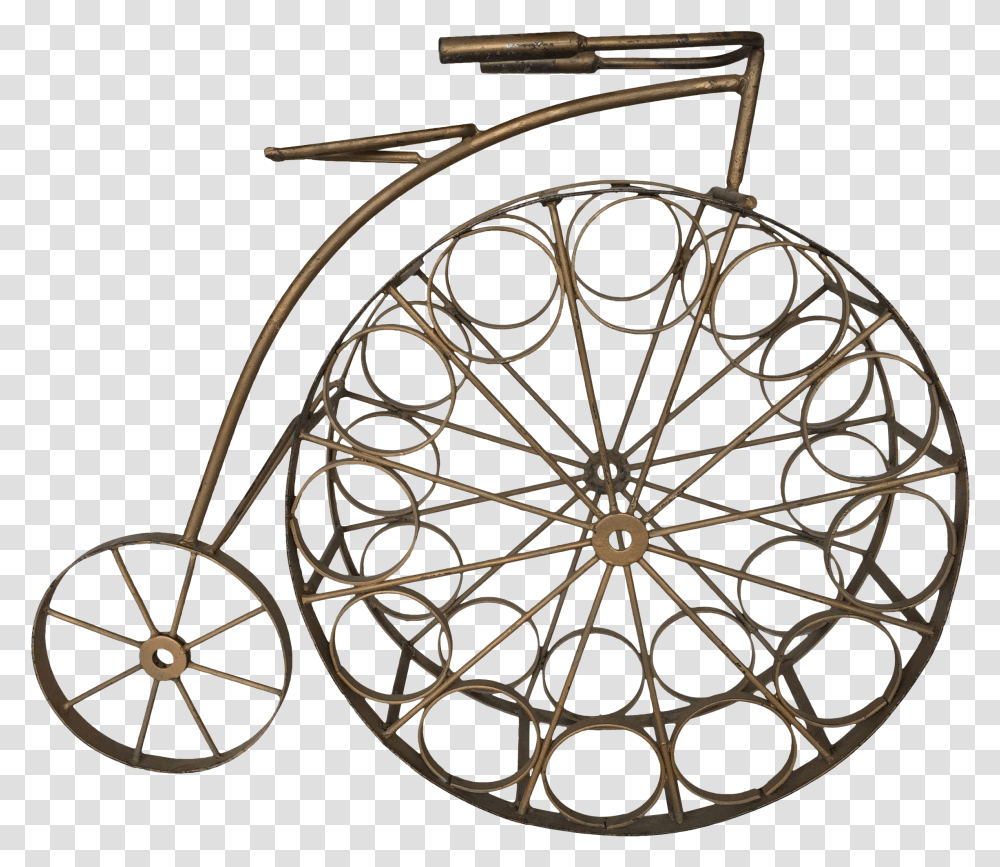Vintage Bicycle Wine Rack Circle, Spoke, Machine, Chandelier, Lamp Transparent Png