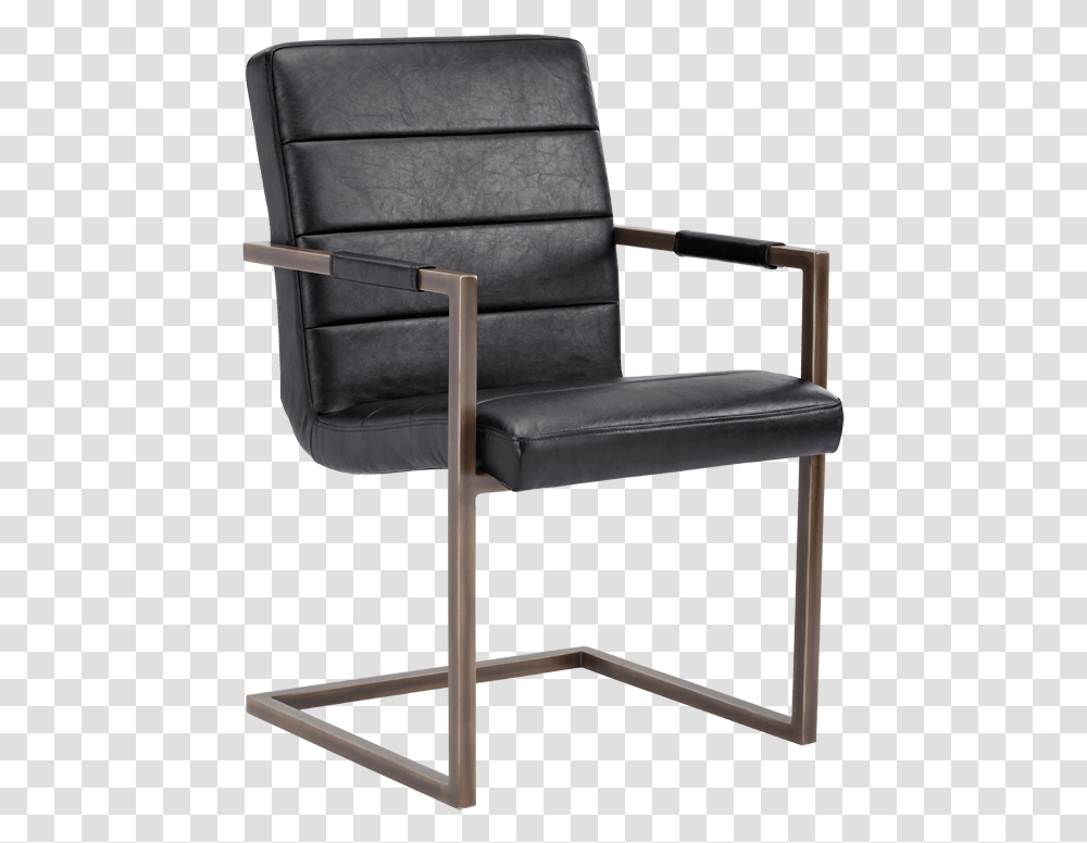 Vintage Black Frame Chair, Furniture, Armchair Transparent Png