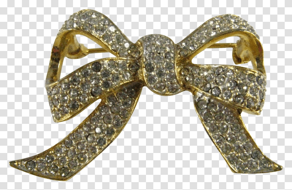 Vintage Boucher Gold Tone Clear Pave Rhinestone Ribbon Gold, Snake, Reptile, Animal, Accessories Transparent Png