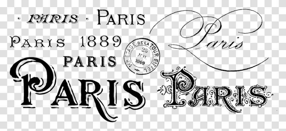 Vintage Calligraphy Lettering Dessin Noir Et Blanc Paris, Gray, World Of Warcraft Transparent Png