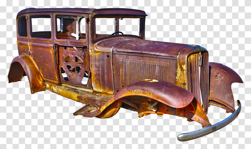 Vintage Car Carro Quebrado E Enferrujado Transparent Png