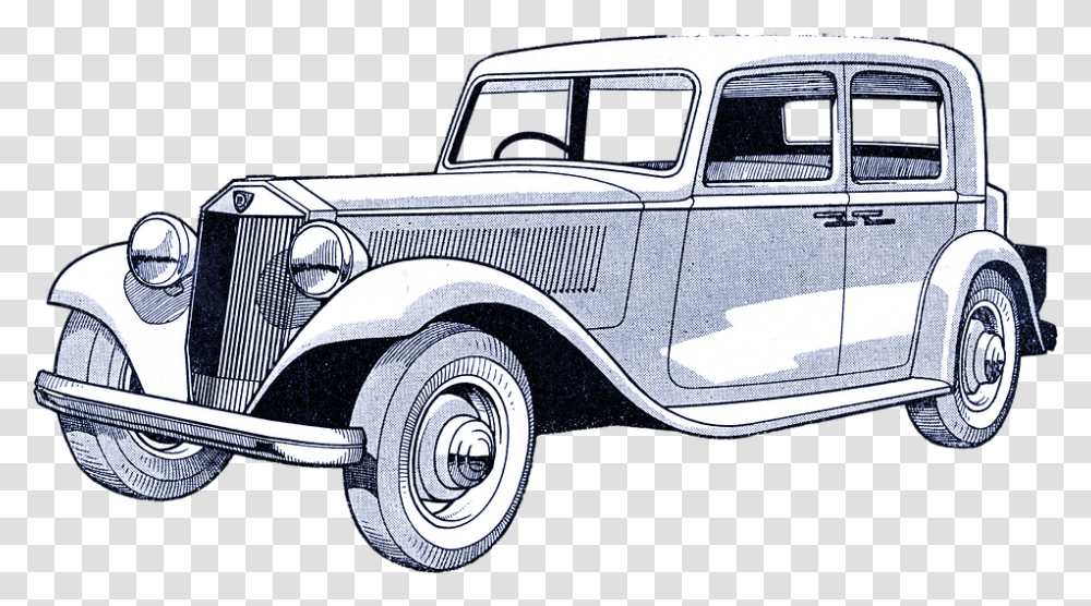 Vintage Car Illustrations Free Download Clip Art, Vehicle, Transportation, Pickup Truck, Sedan Transparent Png