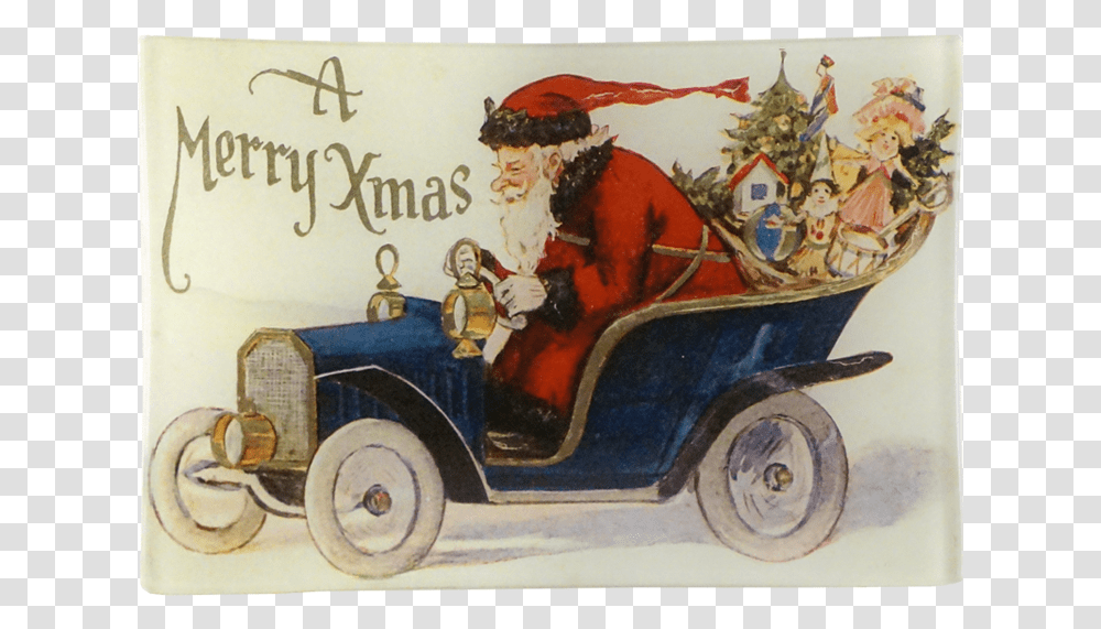 Vintage Card Christmas Turkey, Vehicle, Transportation, Antique Car, Wheel Transparent Png