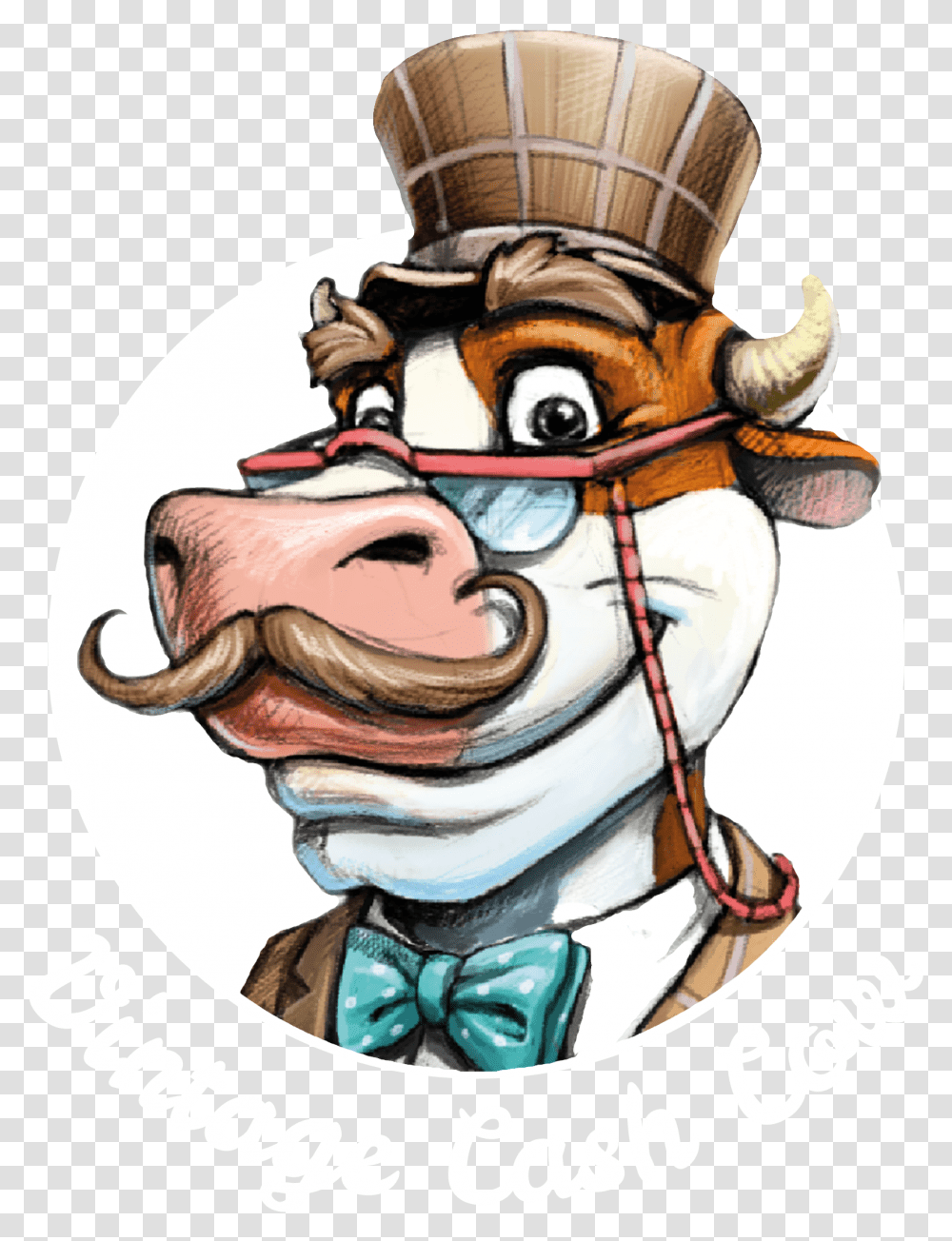 Vintage Cash Cow Logo, Head, Face, Performer Transparent Png