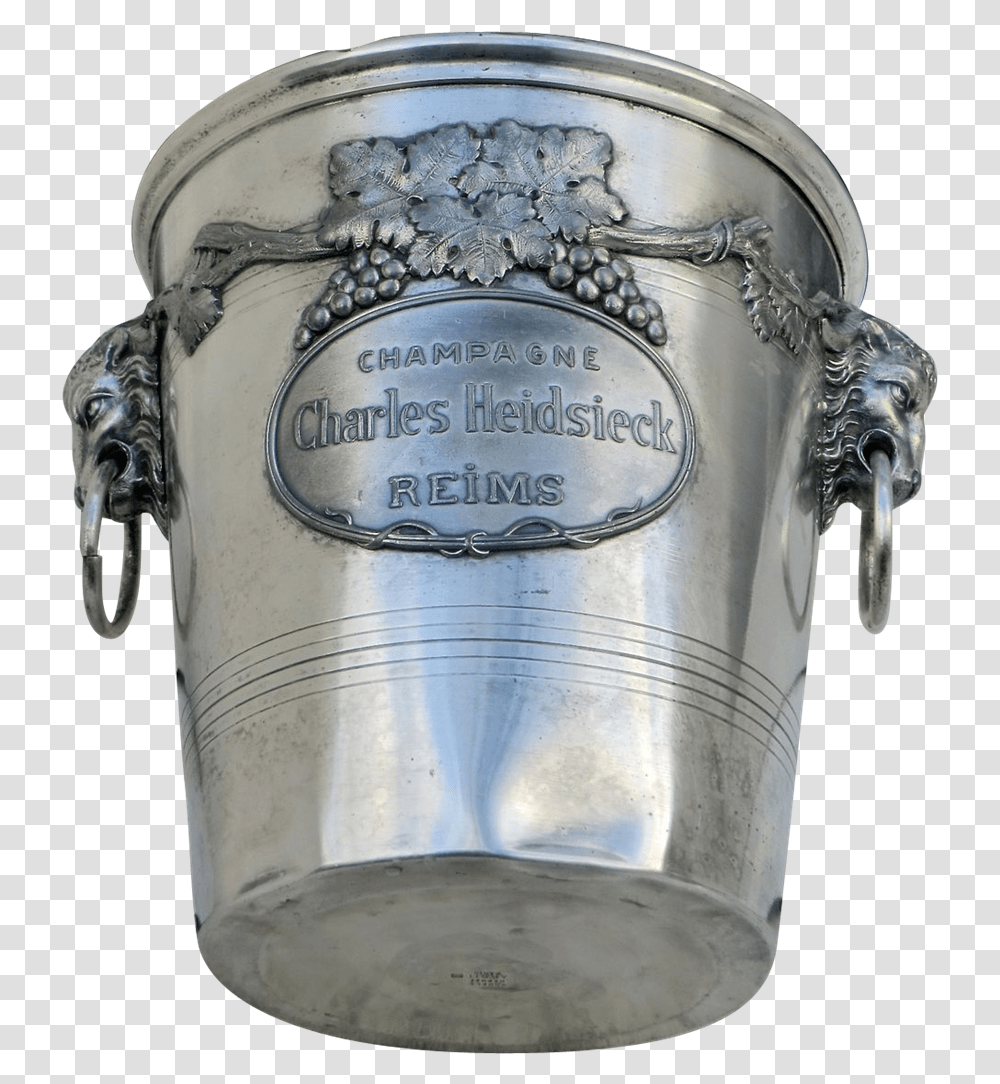 Vintage Champagne Ice Bucket Charles Heidsieck Drink, Milk, Beverage, Helmet Transparent Png