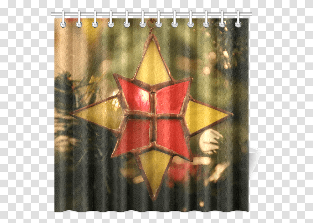 Vintage Christmas Ornament Shower Curtain 72 X72 Shower Curtain, Star Symbol, Logo, Trademark Transparent Png