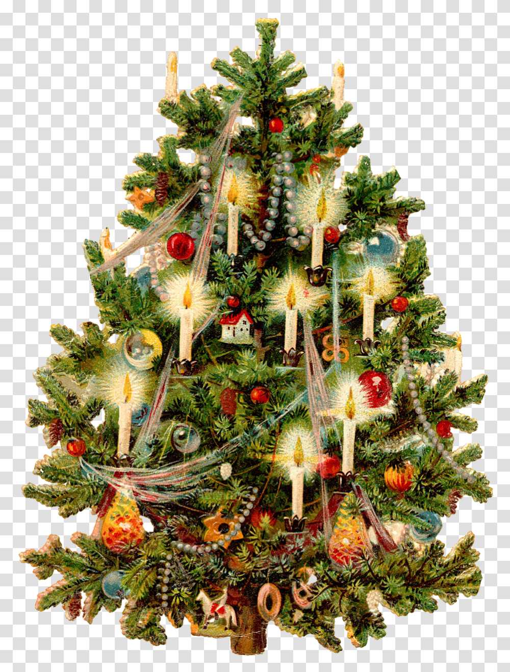 Vintage Christmas Tree Clipart, Ornament, Plant, Pattern, Fractal Transparent Png