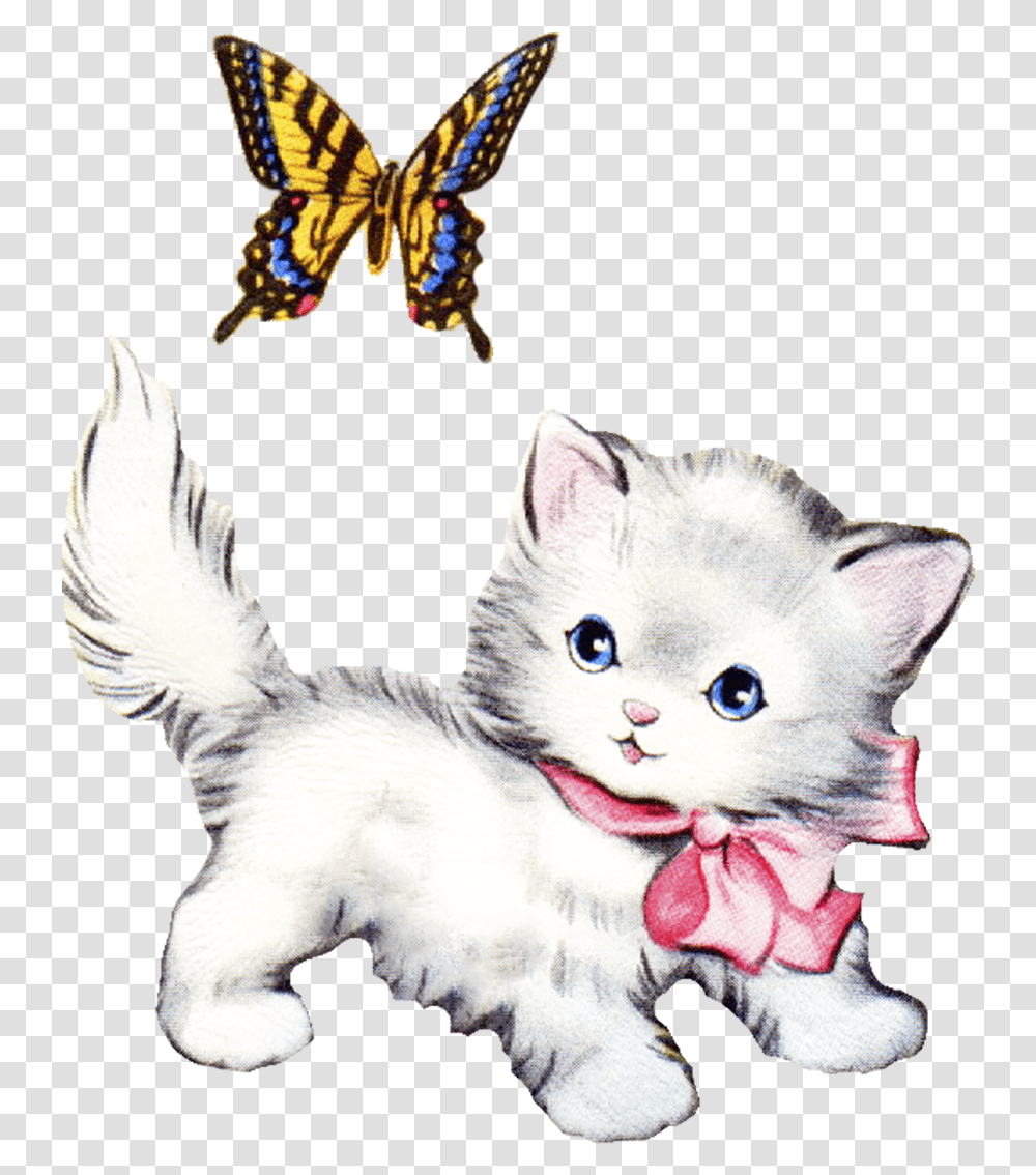 Vintage Clip Art Alternative Happy Mothers Day With Cats, Animal, Pet, Mammal, Kitten Transparent Png