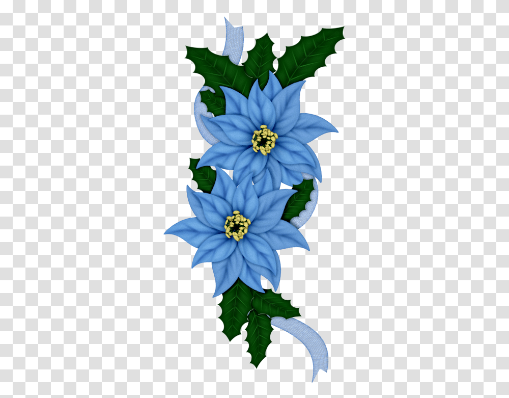 Vintage Clip Art Blue Flower Flores De Navidad, Plant, Pollen, Dahlia, Anther Transparent Png