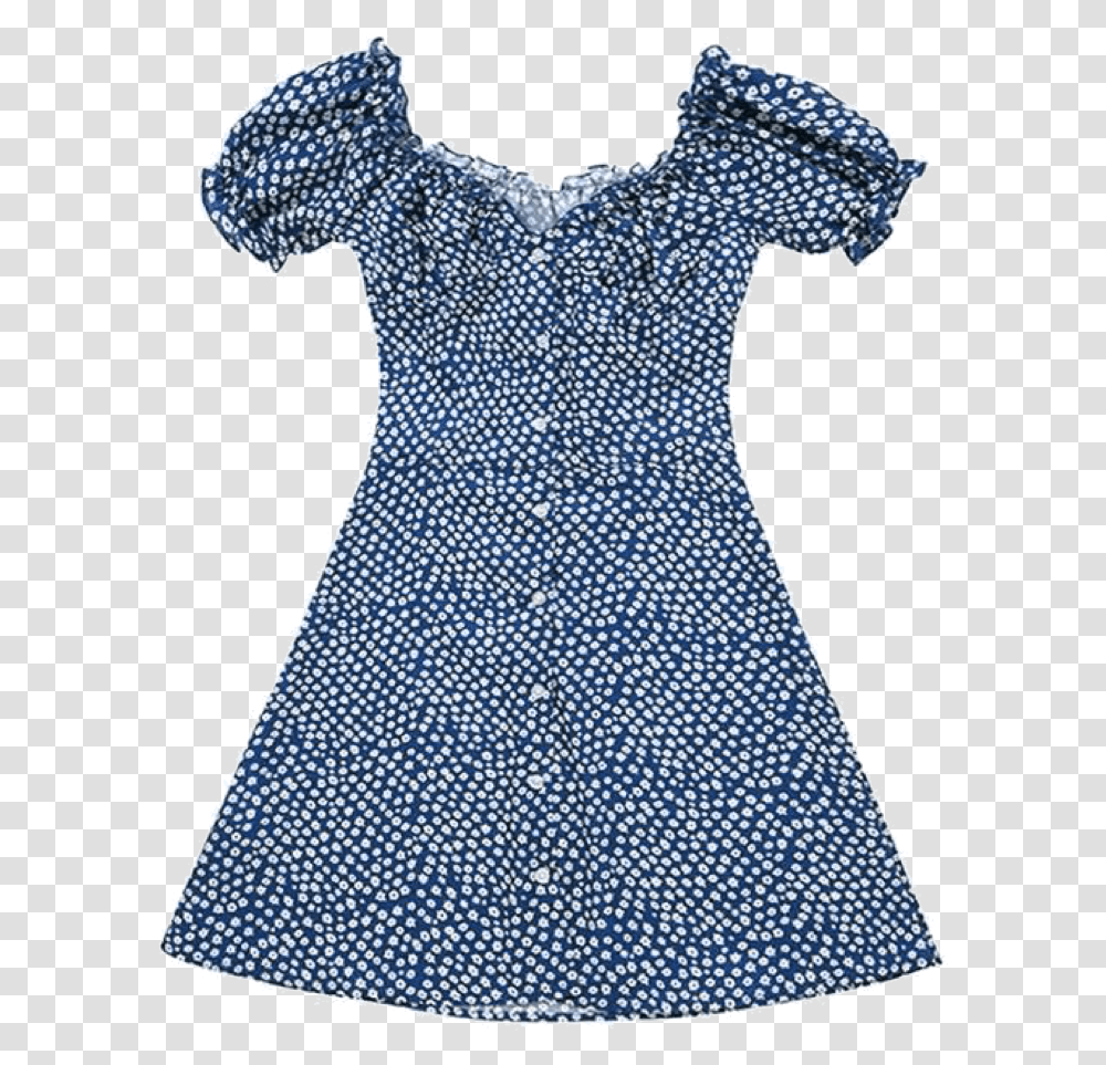 Vintage Clothes Blue Dress Aesthetic Summer 80s Day Dress, Apparel, Texture, Female Transparent Png