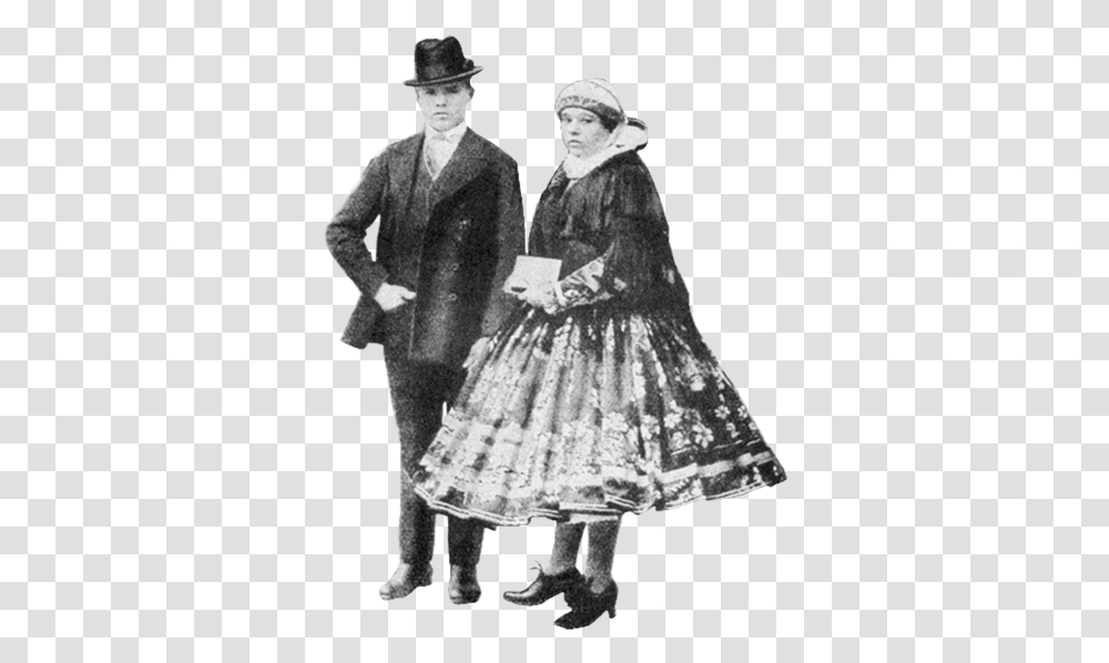 Vintage Clothing, Person, Coat, Hat, Skirt Transparent Png