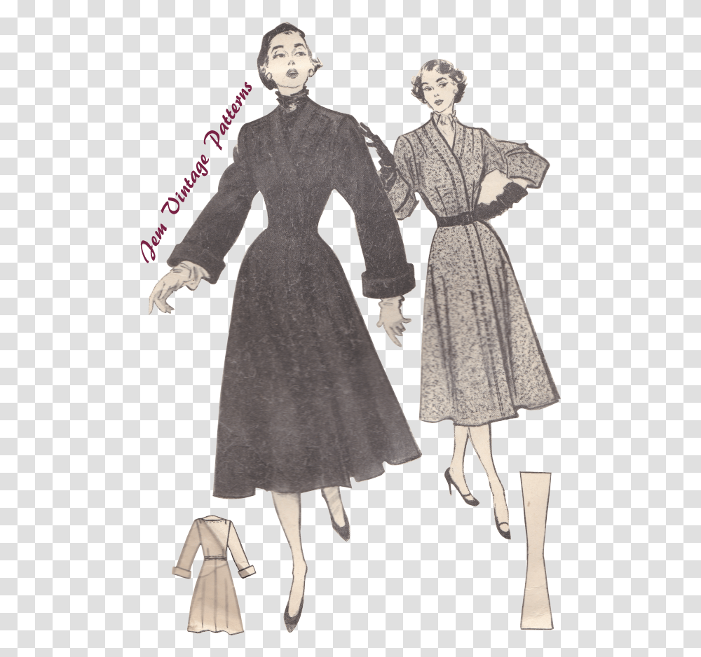 Vintage Clothing, Person, Dress, Overcoat, Fashion Transparent Png