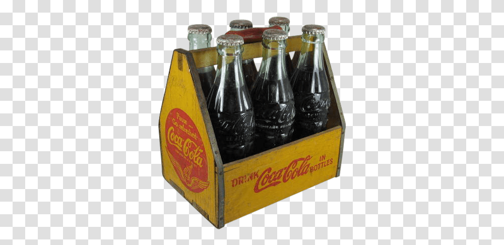Vintage Coca Cola Bottle Carrier Glass Bottle, Pop Bottle, Beverage, Drink, Coke Transparent Png