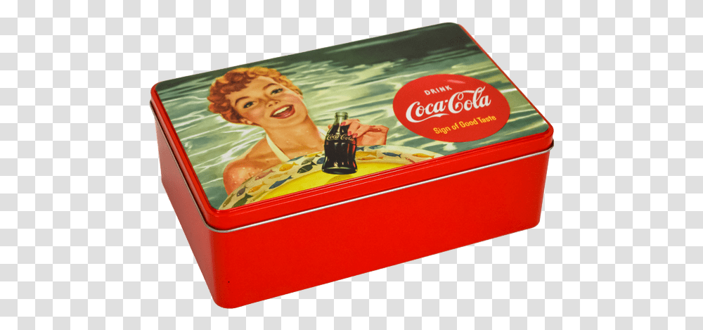 Vintage Coca Cola Tin Image Free Images Coca Cola, Pencil Box, Person, Human, Jar Transparent Png