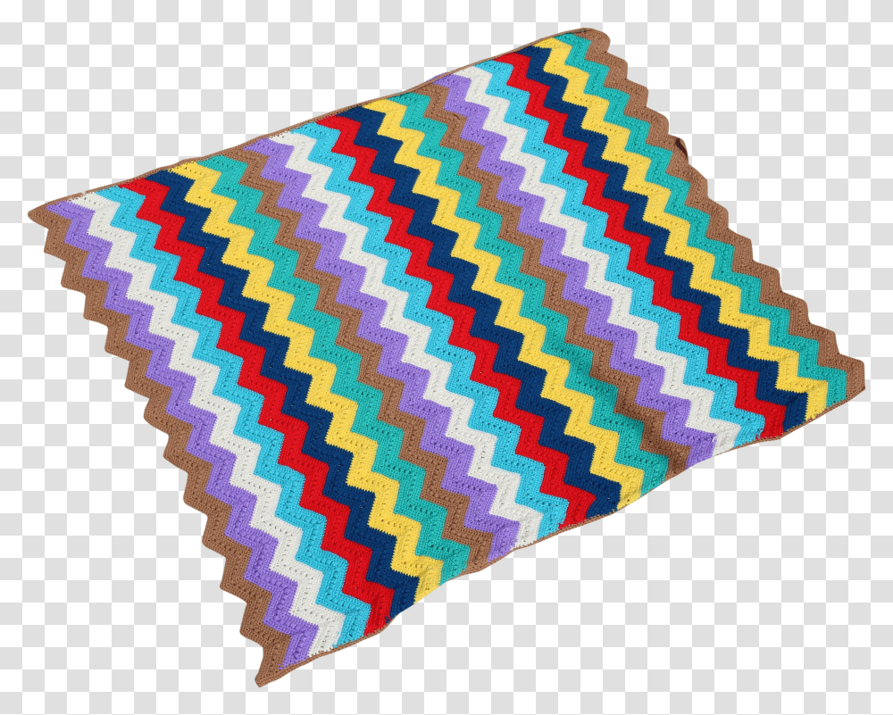 Vintage Colorful Handmade Chevron Pattern Throw Blanket Stitch Transparent Png