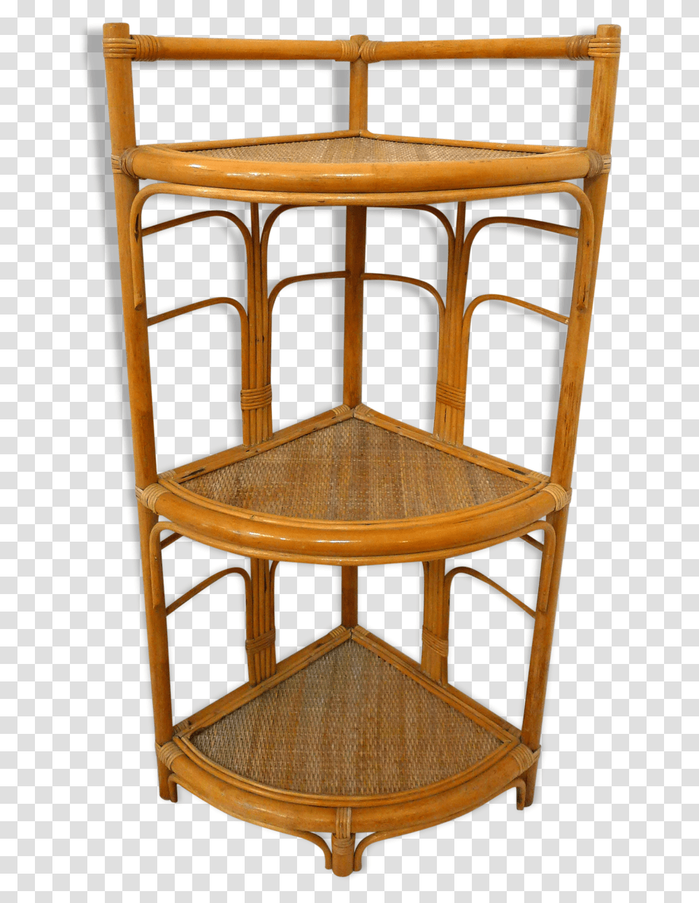 Vintage Corner Shelf In Rattan And WickerSrc Https, Chair, Furniture, Table, Wood Transparent Png