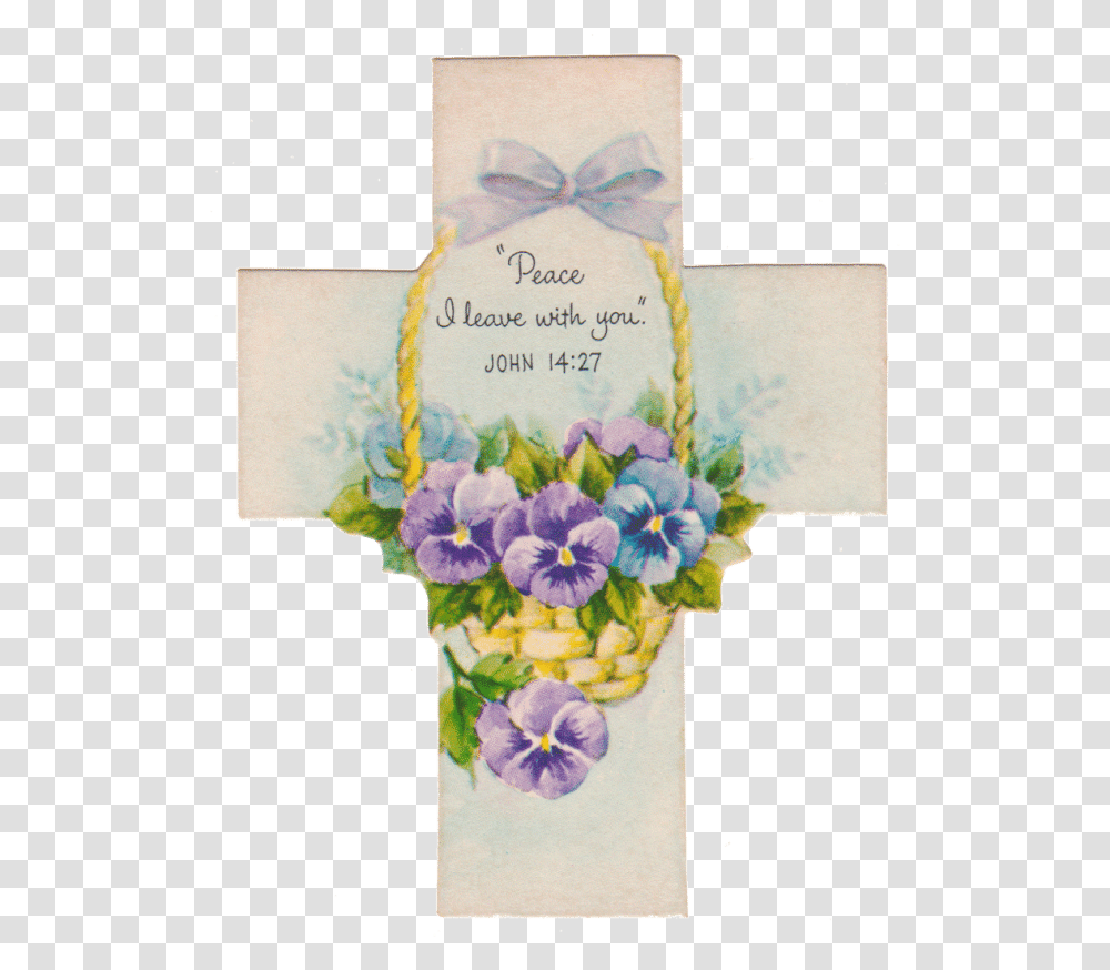 Vintage Cross Easter Cards, Plant, Flower, Blossom, Geranium Transparent Png