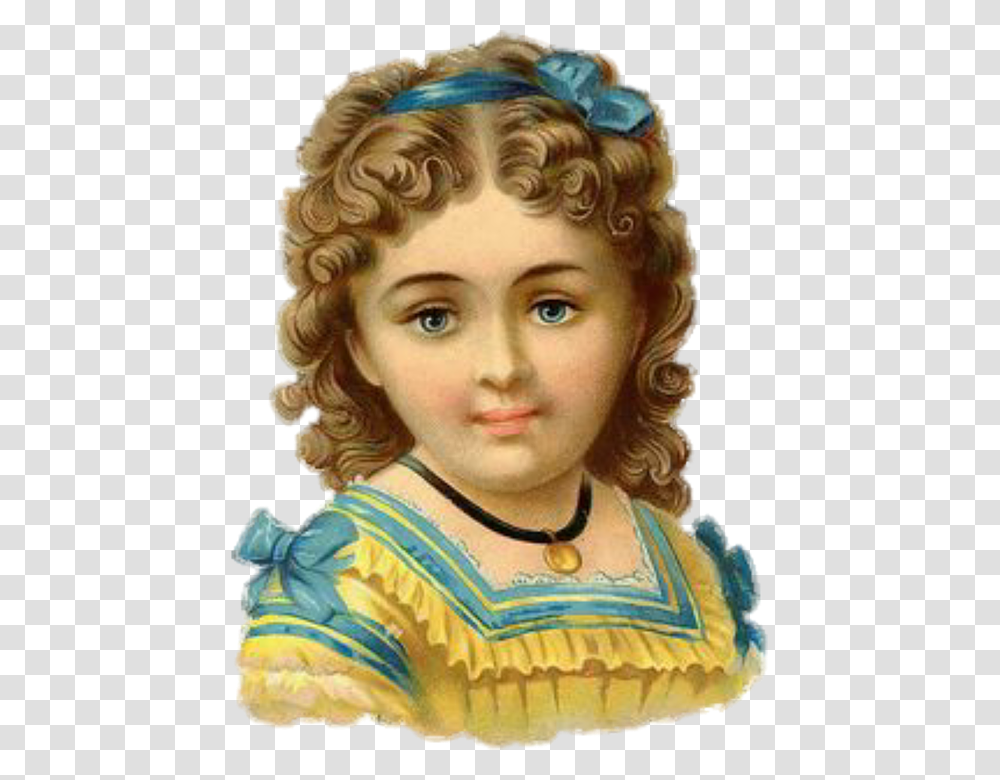 Vintage Cute Victorian Girl Woman Antique, Person, Human, Painting Transparent Png