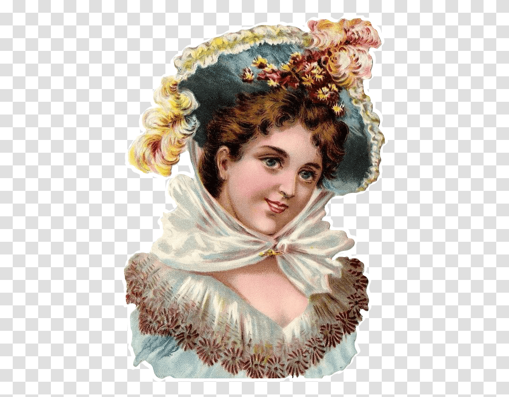Vintage Cute Victorian Girl Woman Antique, Apparel, Bonnet, Hat Transparent Png