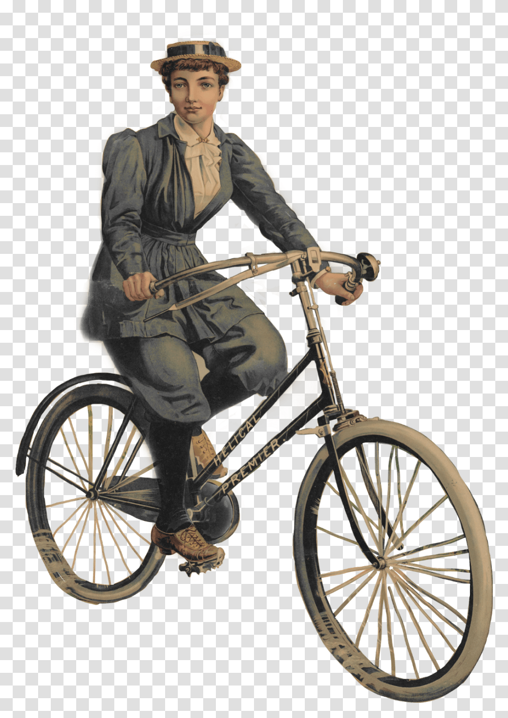 Vintage Cycle, Wheel, Machine, Person, Helmet Transparent Png