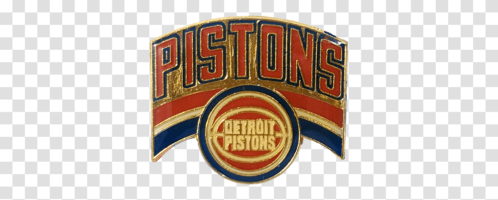 Vintage Detroit Pistons Pin Label, Logo, Symbol, Trademark, Emblem Transparent Png