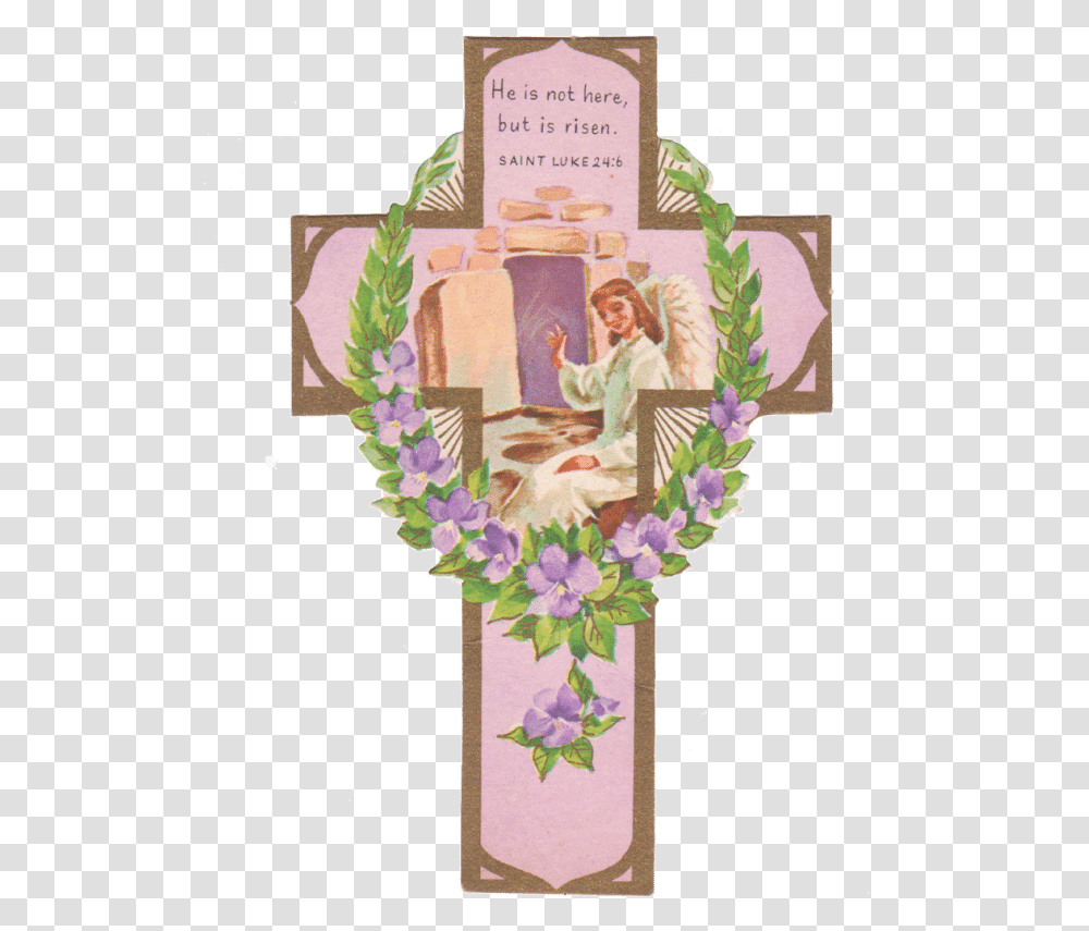 Vintage Easter Religious Crosses, Person, Floral Design, Pattern Transparent Png