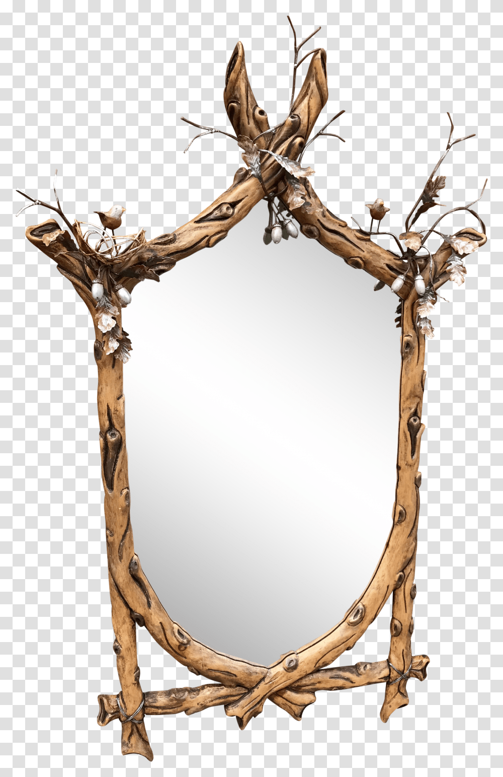 Vintage Faux Branch Mirror With Twigs Driftwood Transparent Png