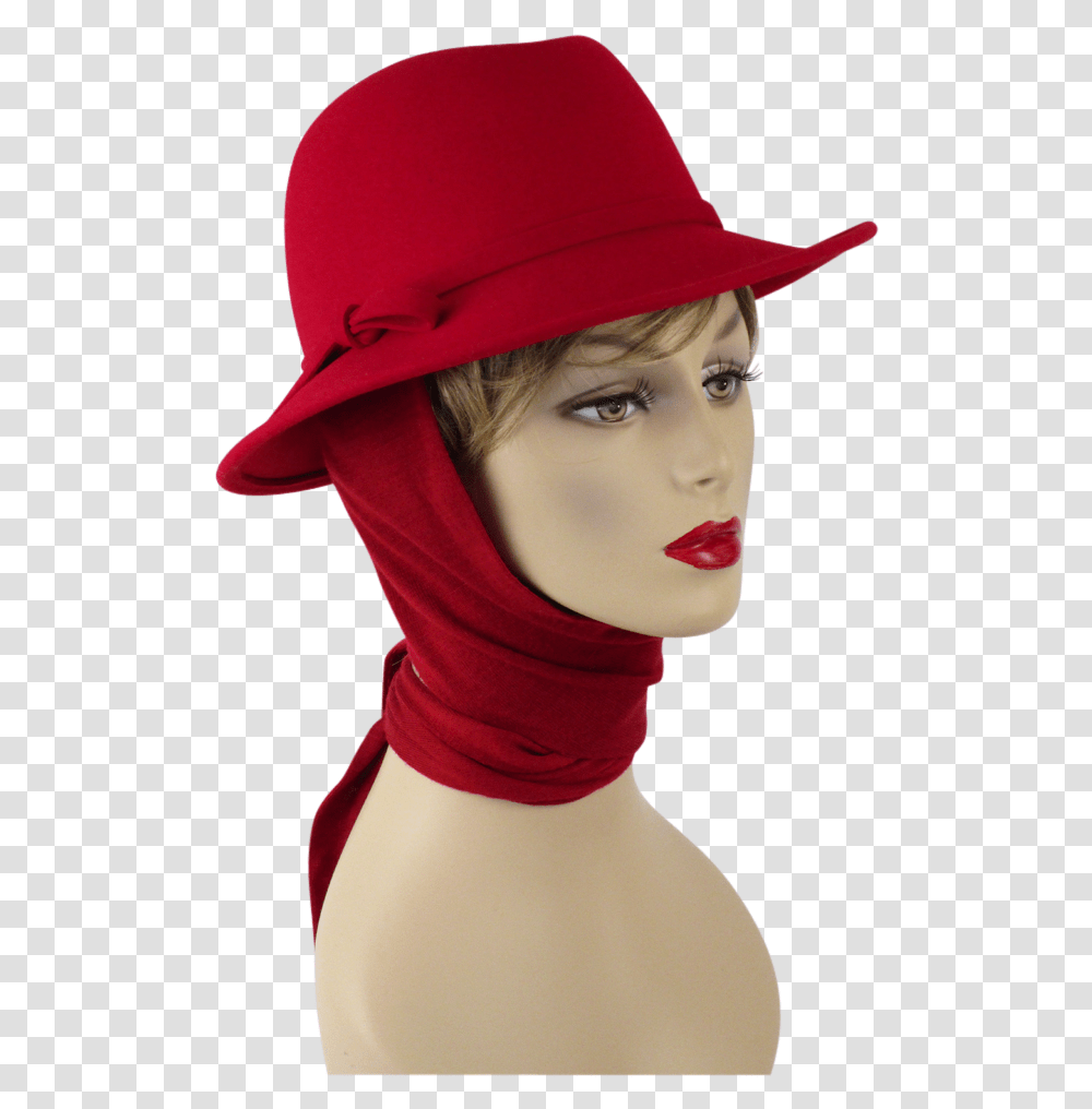 Vintage Fedora Scarf Hat, Apparel, Person, Human Transparent Png