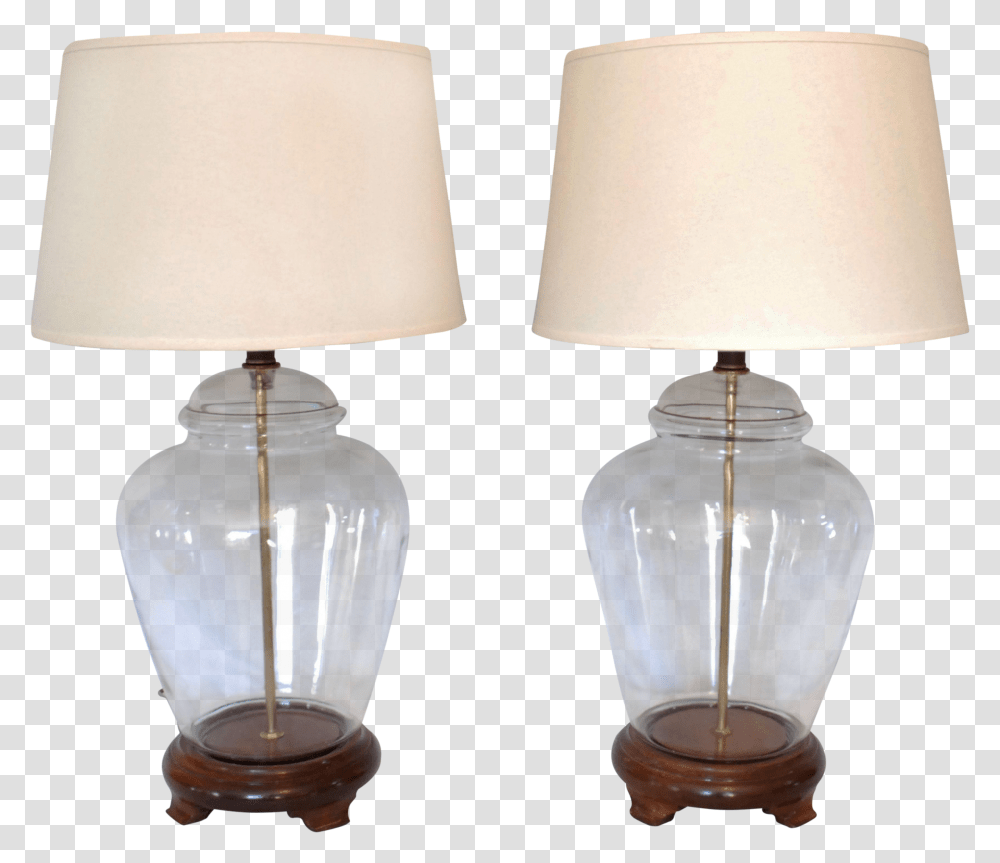 Vintage Fillable Glass Ginger Jar Lamps A Pair Lampshade Transparent Png