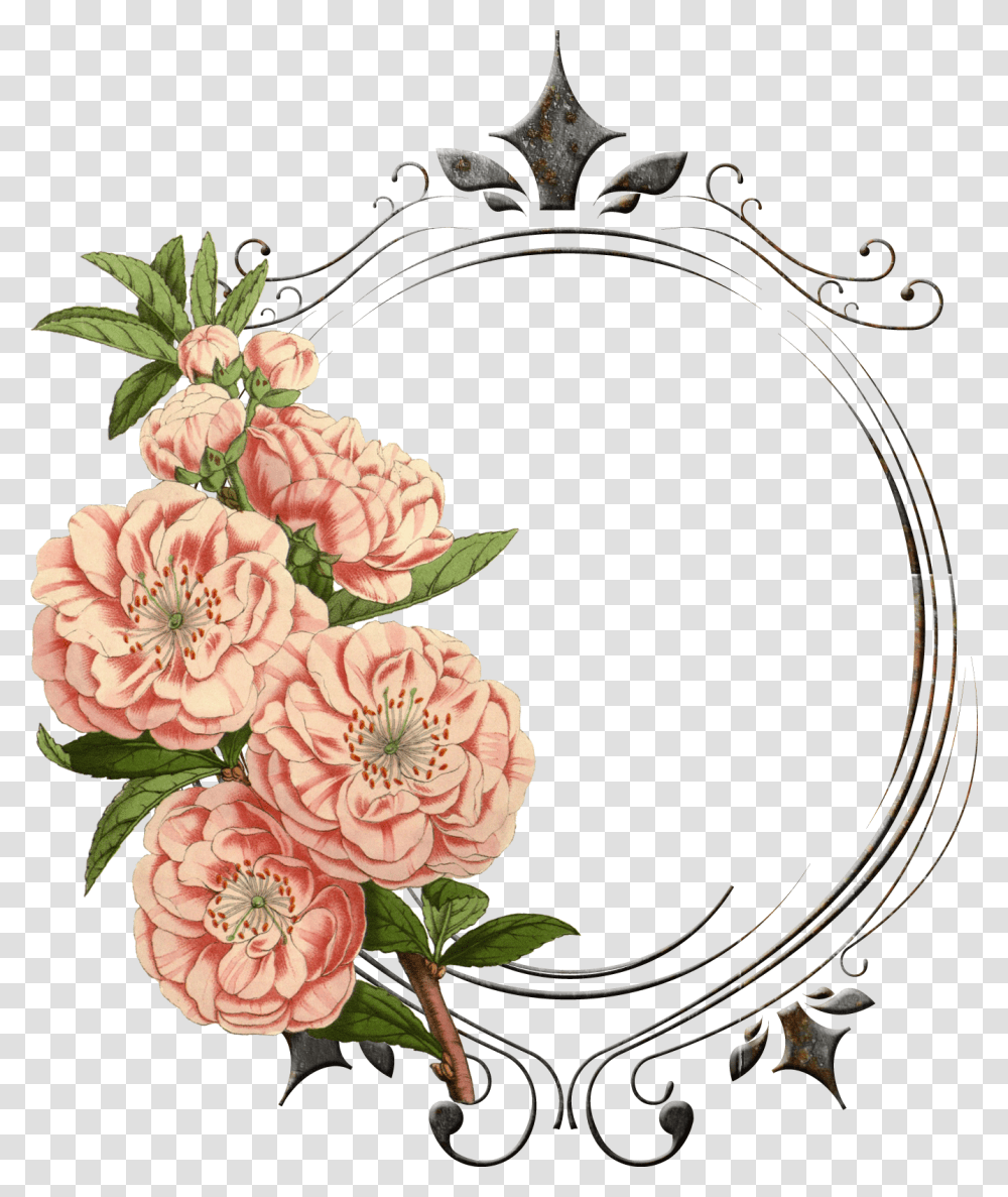 Vintage Floral Frame, Plant, Flower, Blossom, Carnation Transparent Png